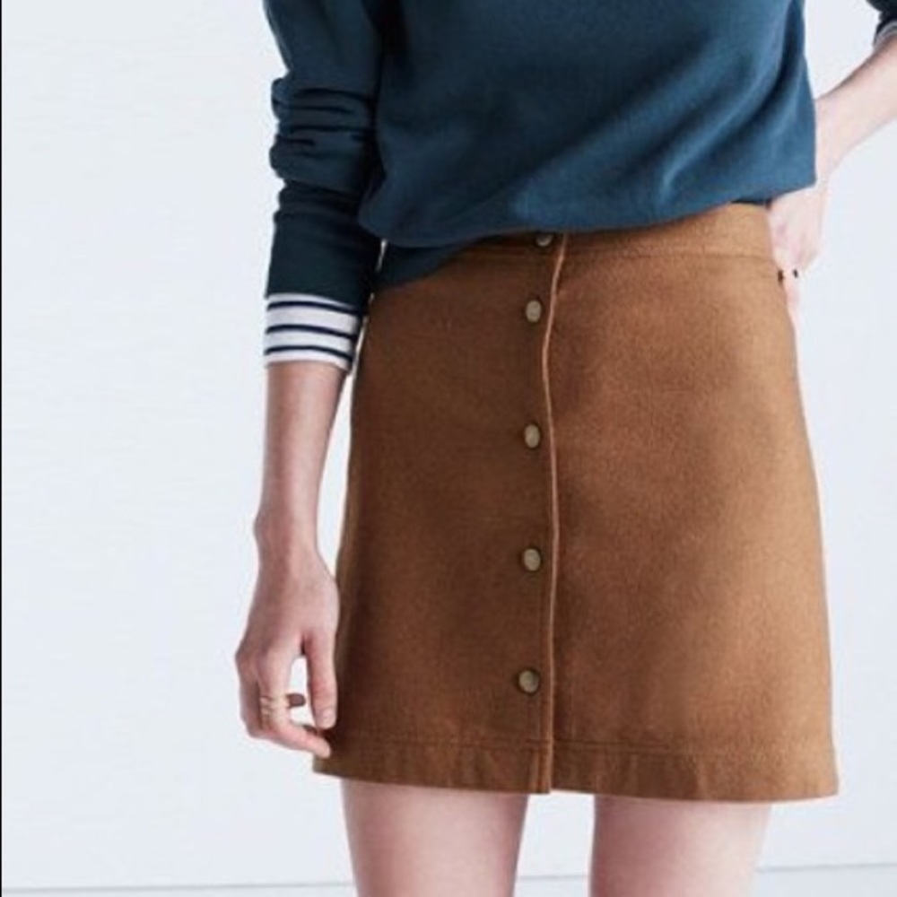 Madewell Wool Button-Front Skirt 0